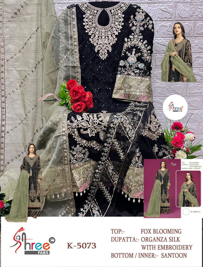 K 5073 By Shree Faux Georgette Pakistani Suits Wholesale Shop In Surat